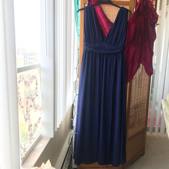 Navy gown altered for 5’3” - Picture 2 of 6